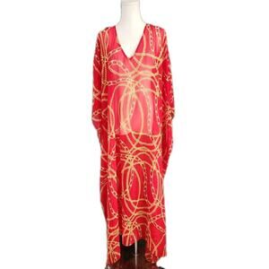 Show Me Your Mumu Hana Trumu Maxi Kaftan Sheer Swim Cover 90s Gold Rope O/S